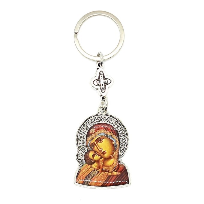 Virgin Mary and Jesus Metal Keychain