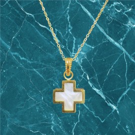 White Greek Cross Necklace...