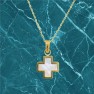 White Greek Cross Necklace (Gold Plated Stainless Steel)