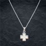 White Greek Cross Necklace (Stainless Steel)