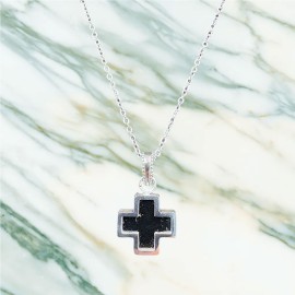 Black Greek Cross Necklace...