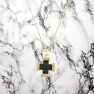 Black Greek Cross Necklace (Gold Plated Stainless Steel)