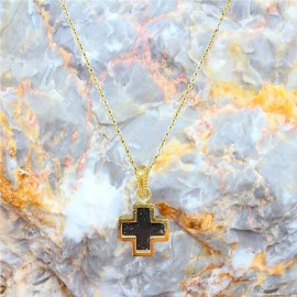 Black Greek Cross Necklace...