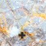 Black Greek Cross Necklace (Gold Plated Stainless Steel)