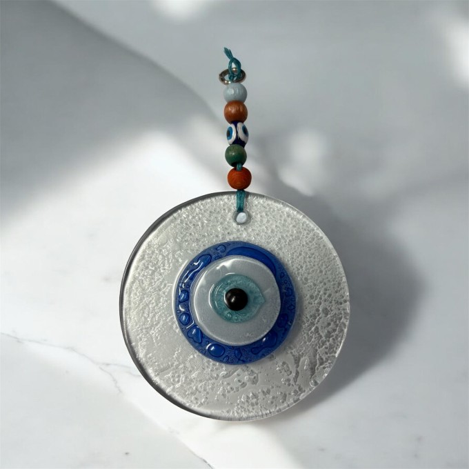 Handcrafted Glass Evil Eye Beaded Charm