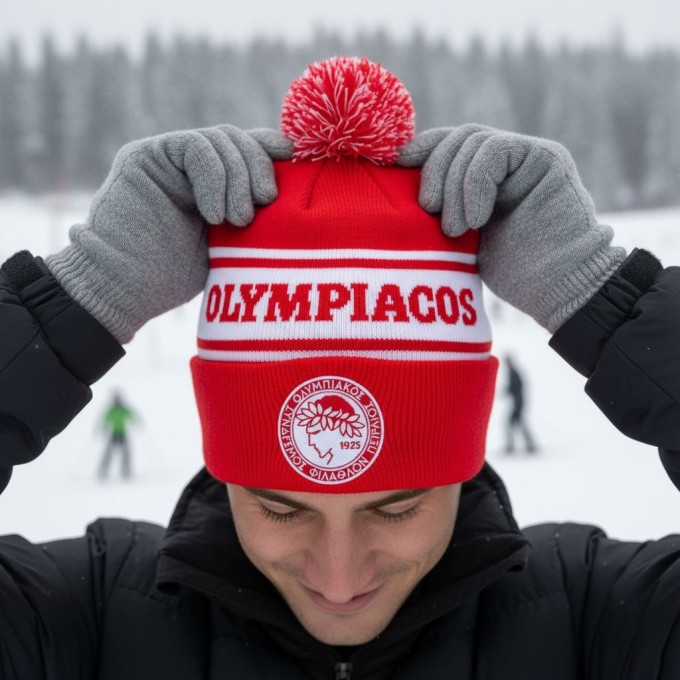 Olympiacos Elite Pom-Pom Knit Hat