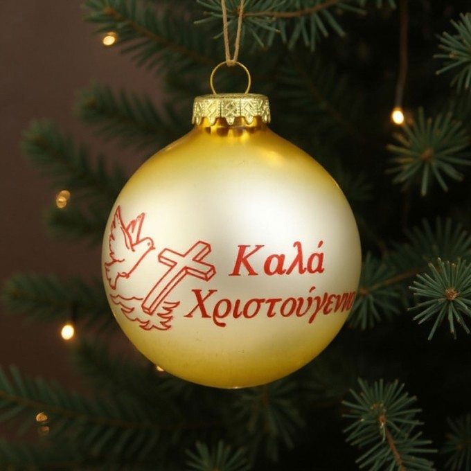 Greece Christmas Custom Ornament