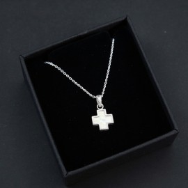 White Greek Cross Necklace...