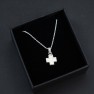 White Greek Cross Necklace (Stainless Steel)