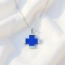 Dark Blue Greek Cross Necklace (Stainless Steel)