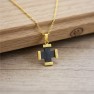 Black Greek Cross Necklace (Gold Plated Stainless Steel)