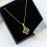 Black Greek Cross Necklace (Gold Plated Stainless Steel)